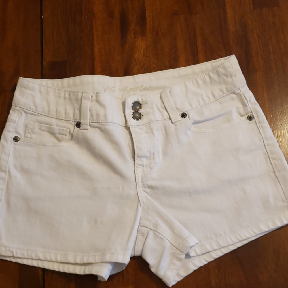 White jean shorts